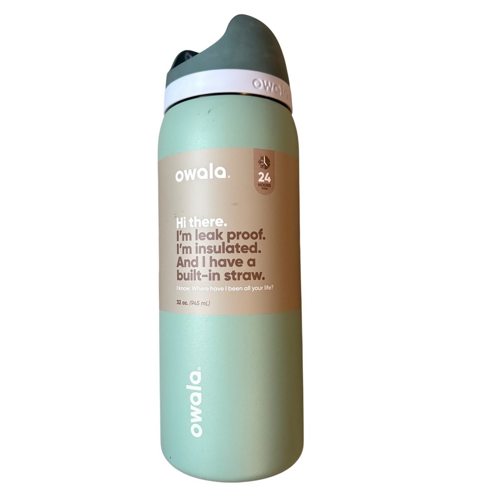 Owala FreeSip 32 oz Insulated Stainless Steel Water Bottle Misty Meadow Green